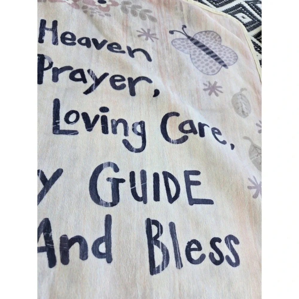 Beetle + Bob Baby Blanket Father In Heaven Prayer Plush Neutral Teddy Bear Gray‎